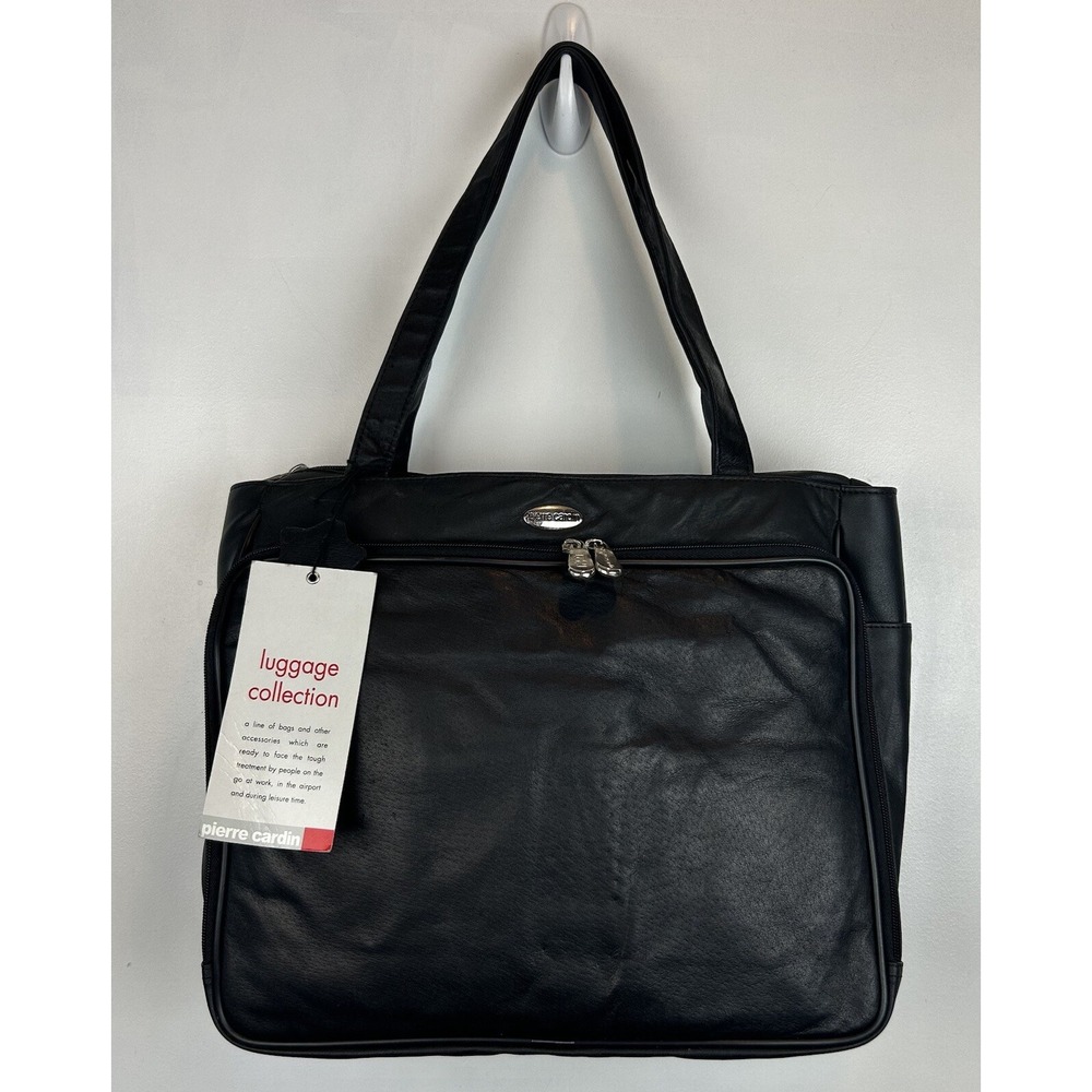 Leather Luggage Bag Briefcase Black Organizer Business New Gift Travel Read